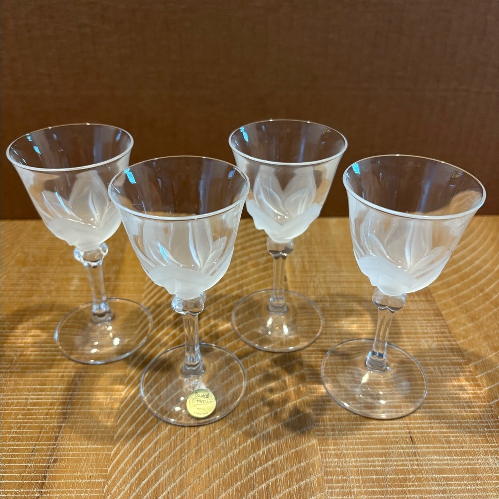 Florence Crystal Cordials by D'arques Durand Apéritif Sherry Set of 4